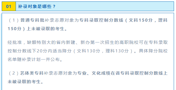 機會！2020年普通高校專科補錄來了！10月19日開始填報志愿